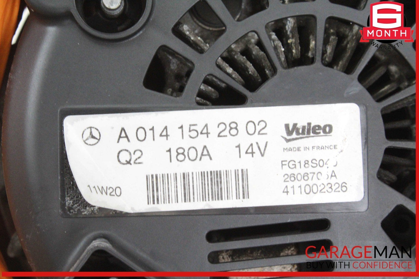 10-13 Mercedes W221 S400 Hybrid Alternator Generator Valeo 180A 0141542802 OEM