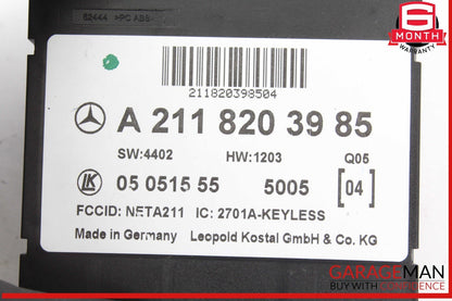 03-11 Mercedes W219 CLS500 Keyless Go Entry Control Module 2118203985 OEM