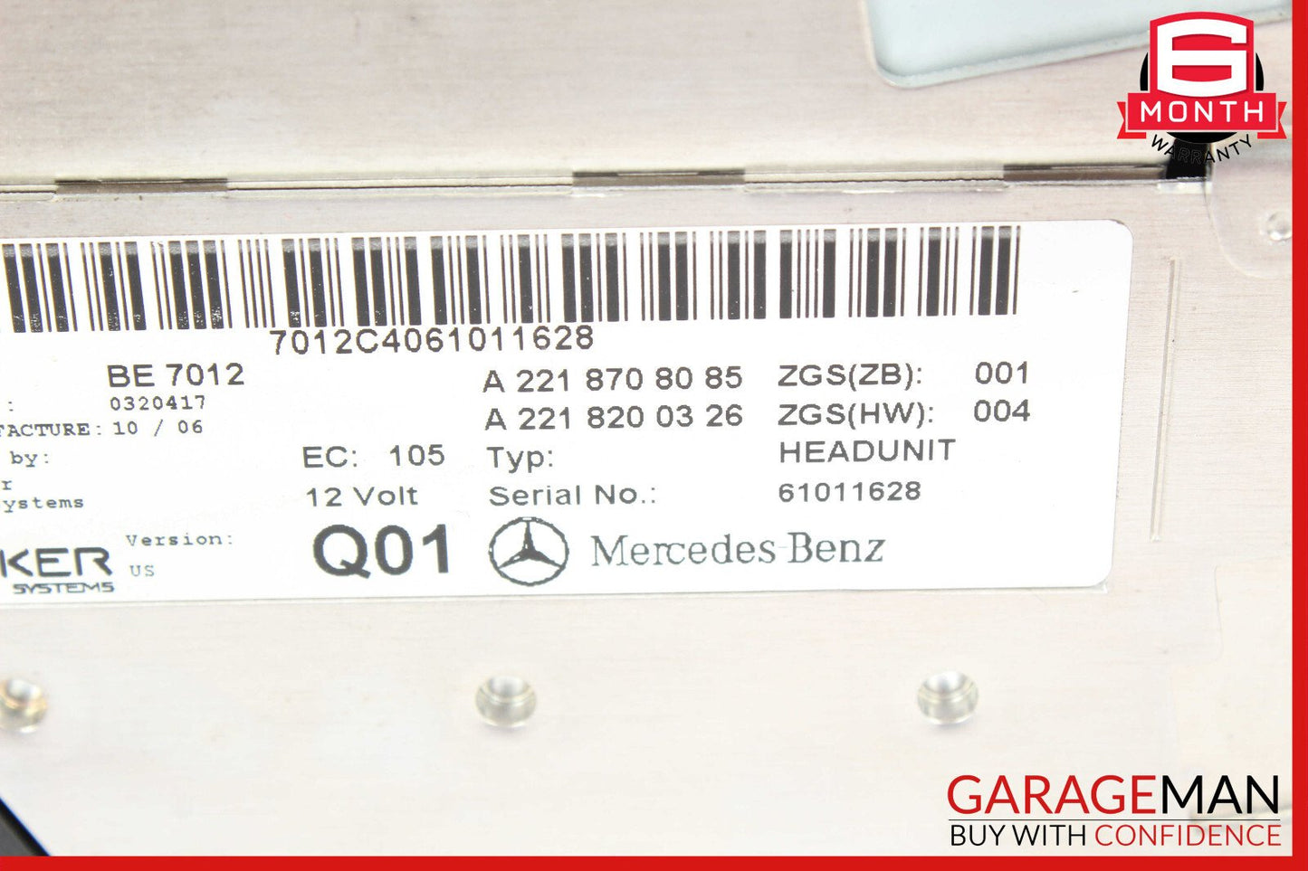 07-09 Mercedes W221 S550 S600 Head Unit Command CD Navigation OEM