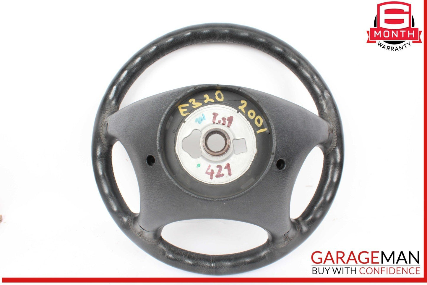 00-03 Mercedes W210 E320 E430 CLK320 4 Spoke Driver Steering Wheel Black OEM