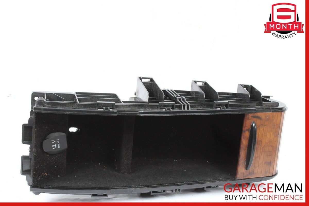 06-11 Mercedes W219 CLS500 Rear Center Console Storage Armrest Arm Rest Wood