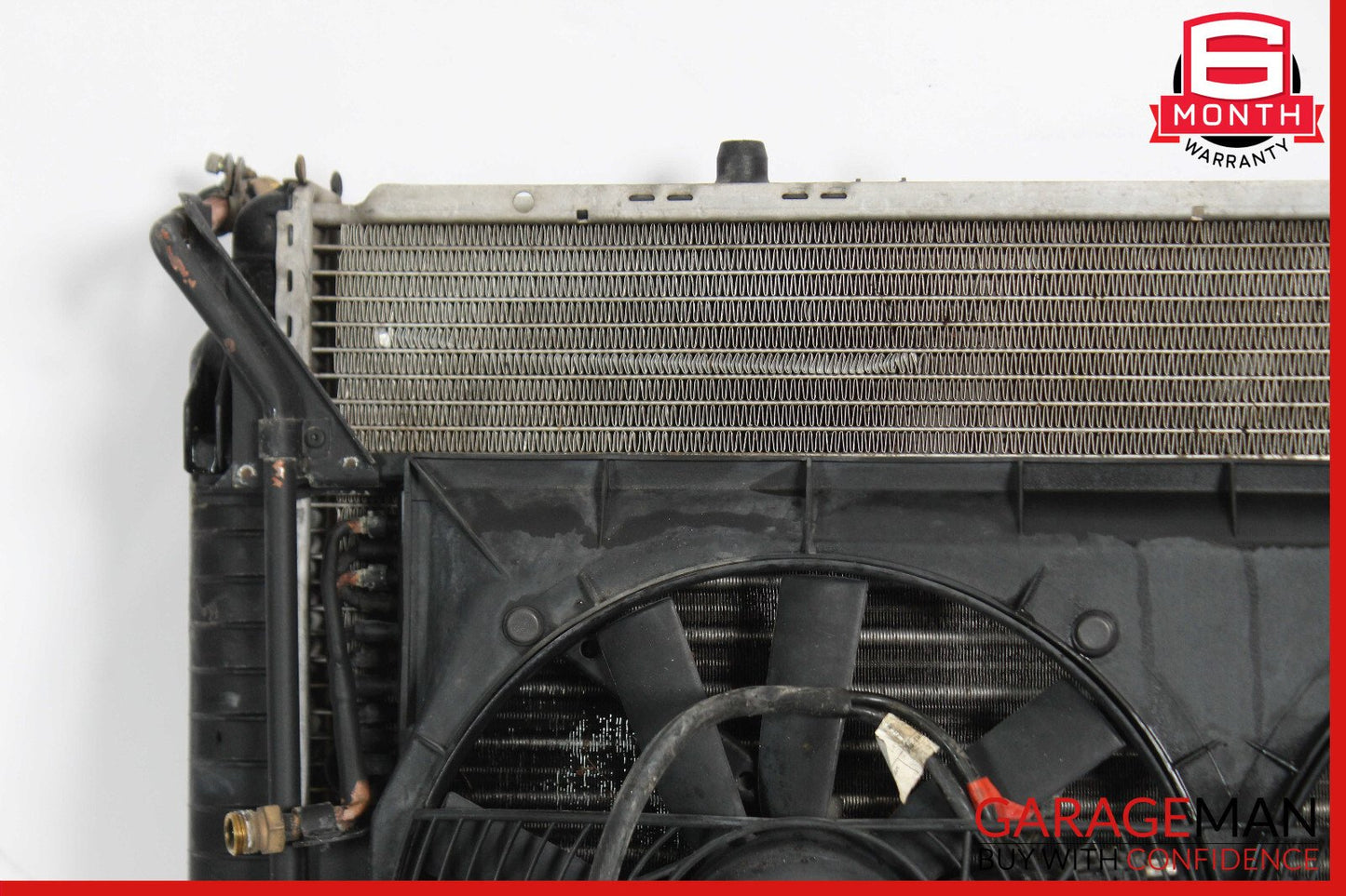 90-91 Mercedes R129 500SL Engine Water Cooling A/C Condenser Radiator w/ Fan OEM