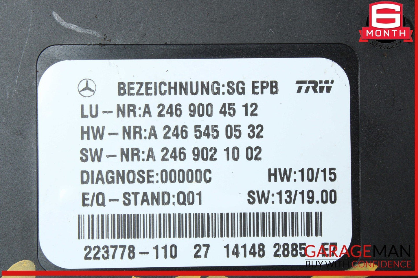 12-16 Mercedes X166 GL550 SLK350 Hand Parking Brake Control Module Unit OEM