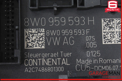 17-24 Audi A4 Quattro Front Left Driver Side Door Control Module 8W0959593H OEM