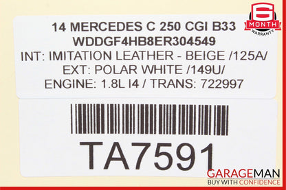 08-14 Mercedes W204 C250 Front Left Driver Side Door Window Regulator Motor OEM