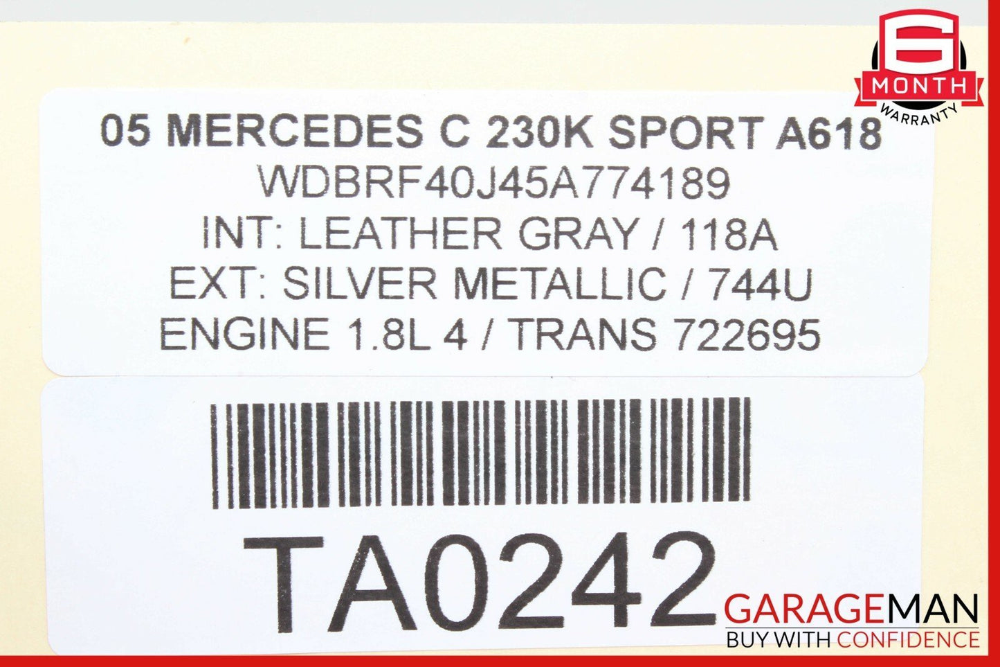 01-07 Mercedes W203 C230 C320 Seat Control Switch Front Right 2108213851 OEM