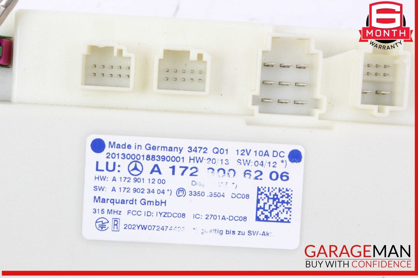 10-15 Mercedes W204 C250 C300 Keyless Go Entry Control Module 1729006206 OEM