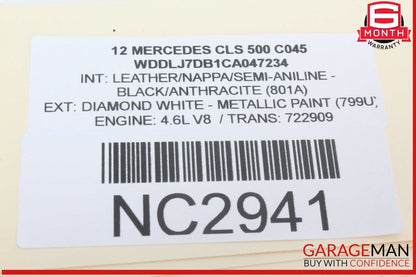10-20 Mercedes W218 CLS500 Rear Right Window Regulator Motor 2078200642 OEM