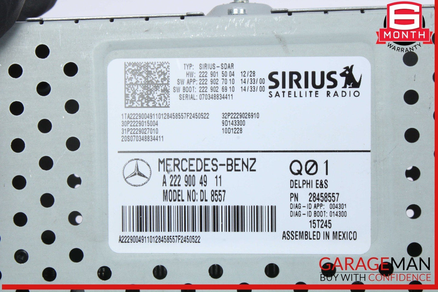 15-20 Mercedes W207 E400 S550 Satellite Radio Receiver Control Module Unit OEM