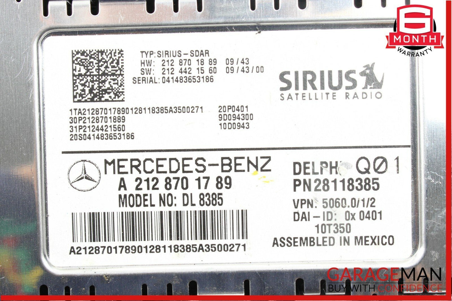 08-14 Mercedes W204 C300 C250 C350 Sirius Satellite Radio Receiver Module OEM