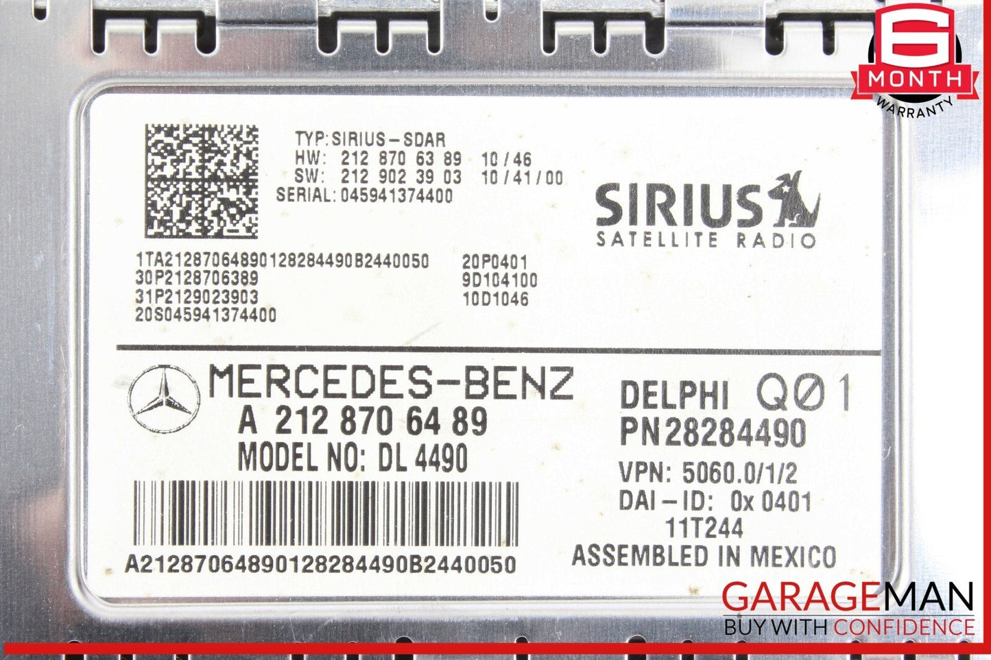 08-12 Mercedes W204 C250 E350 Sirius Satellite Radio Receiver Module OEM
