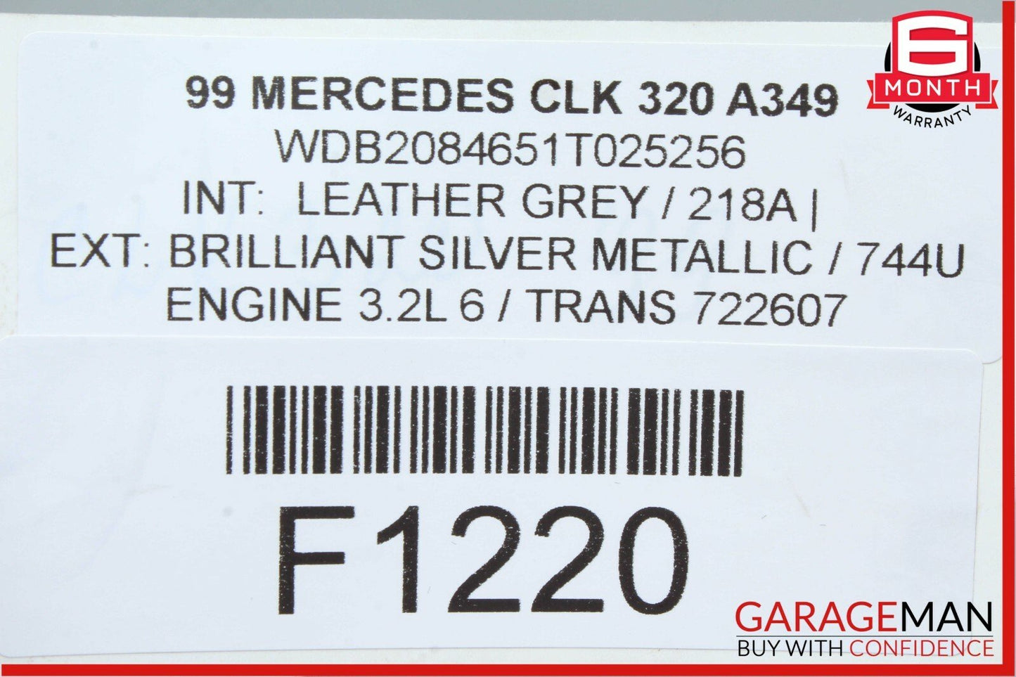 97-02 Mercedes W208 CLK320 Convertible Starter Cable Condenser 2085470001 OEM