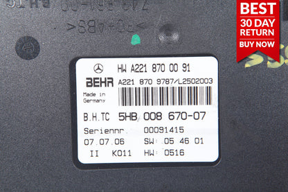 07-09 Mercedes W221 S550 S600 CL600 CL550 AC A/C Control Module OEM 2218700091