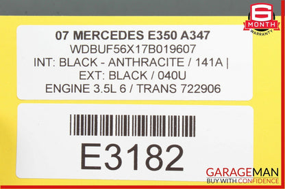 03-09 Mercedes W211 E350 CLS500 Hazard Light Door Lock Control Switch Dark Wood