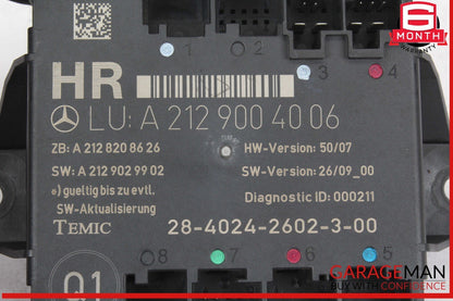 08-18 Mercedes W212 E350 Bluetec Rear Right Side Door Control Module OEM