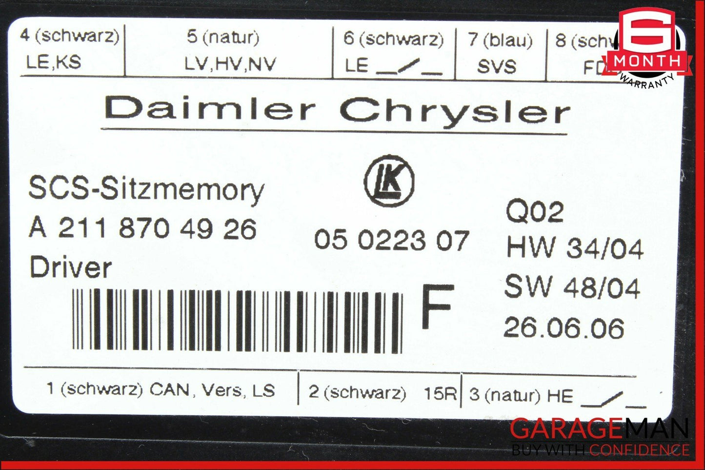 03-11 Mercedes CLS500 ML350 GL450 Front Left Side Seat Control Module Unit