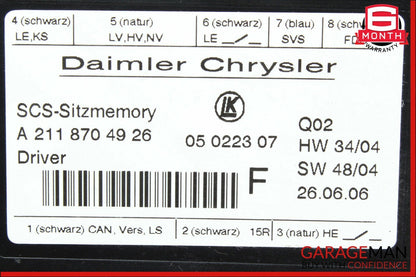 03-11 Mercedes CLS500 ML350 GL450 Front Left Side Seat Control Module Unit