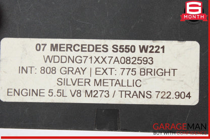 07-10 Mercedes-Benz S550 W221 Seat Contour Control Module 2218707786