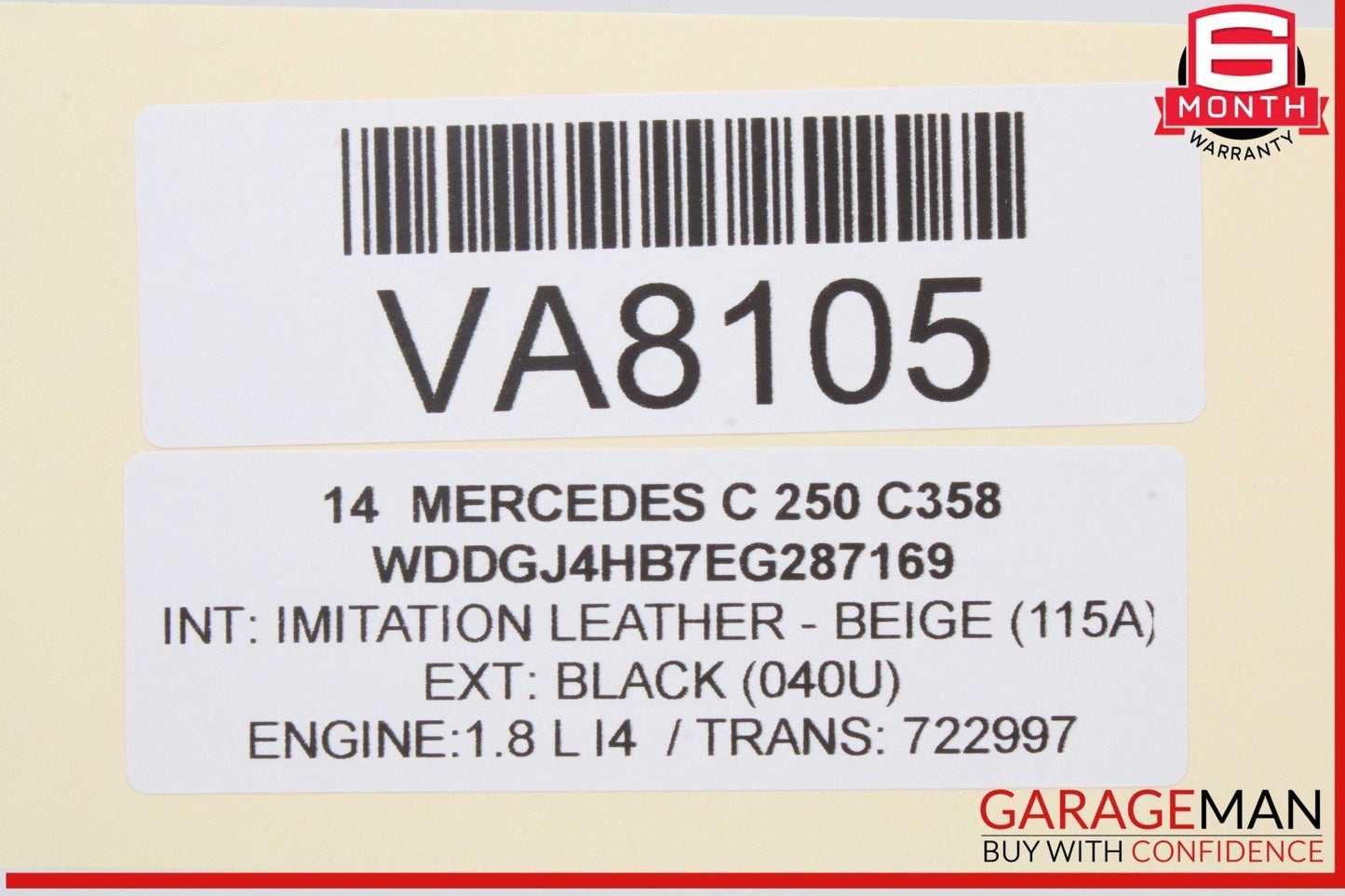 08-15 Mercedes W204 C250 Rear Trunk Rear Back Up View Camera 2048206097 OEM