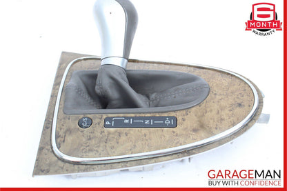 07-09 Mercedes W211 E350 E550 Shift Shifter Knob Boot Cover Bezel Trim Wood OEM