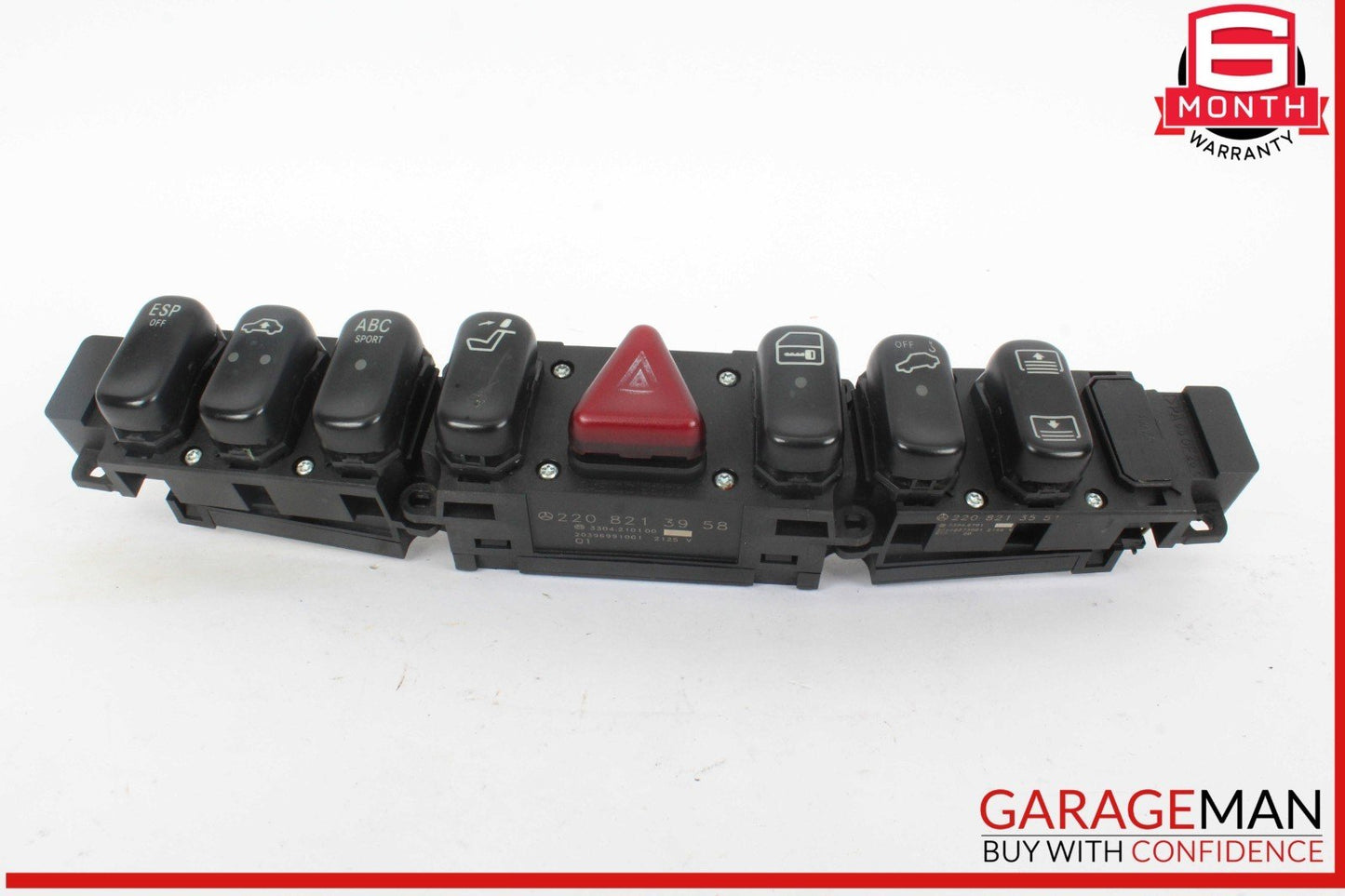 00-02 Mercedes W220 S55 AMG Center ESP Hazard Light Door Lock Switch Control