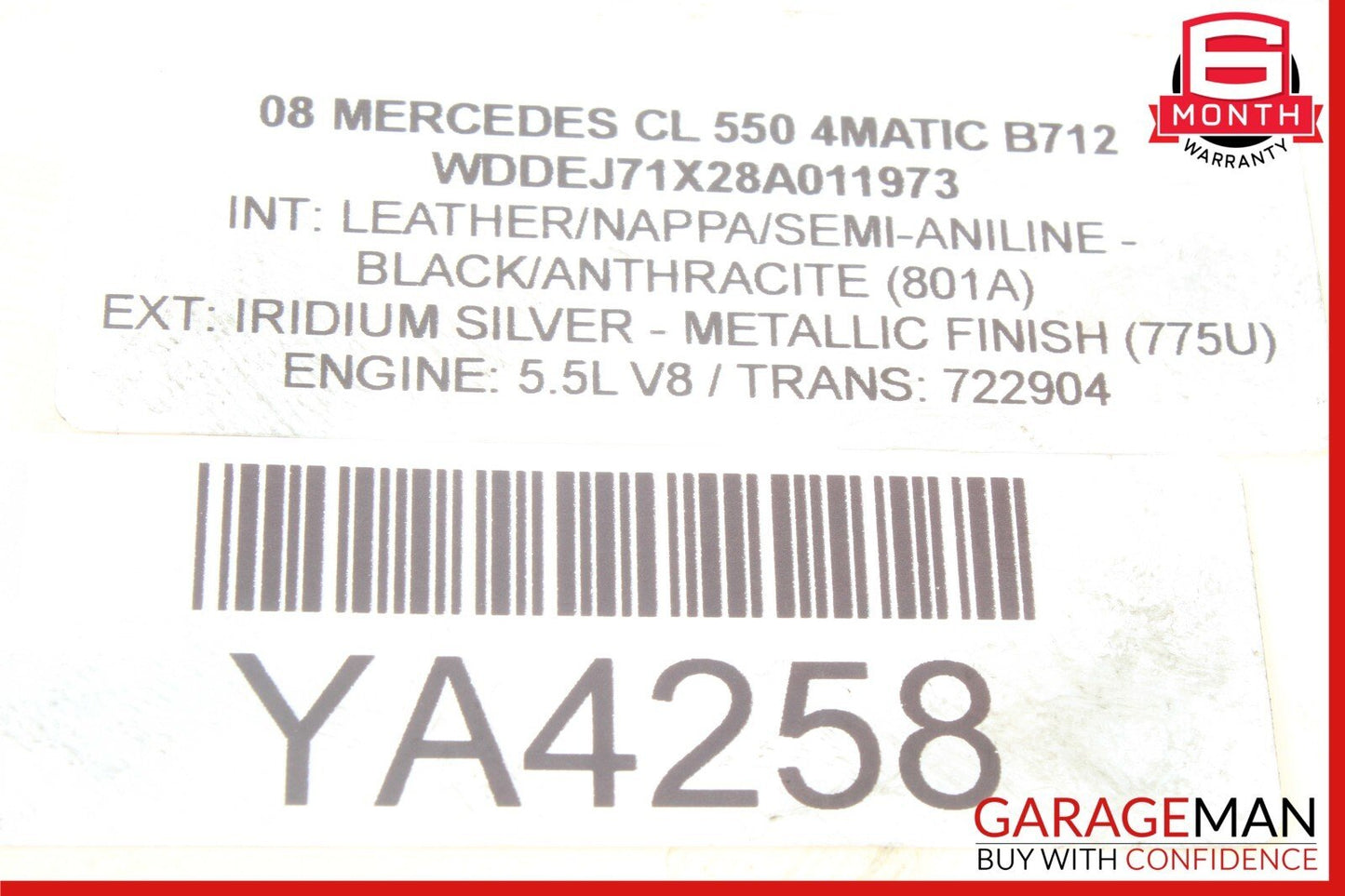 07-13 Mercedes W216 CL550 Rear Right / Left Side Camber Strut Upper Control Arm