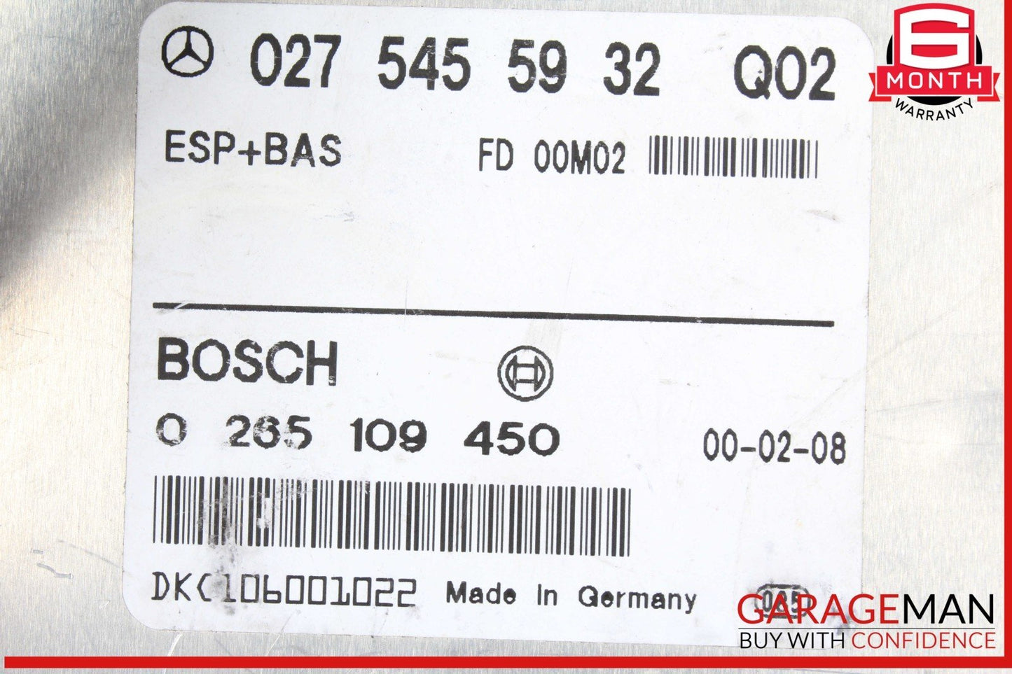 99-03 Mercedes W208 CLK430 ASR ABS Control Module Unit 0275455932 OEM