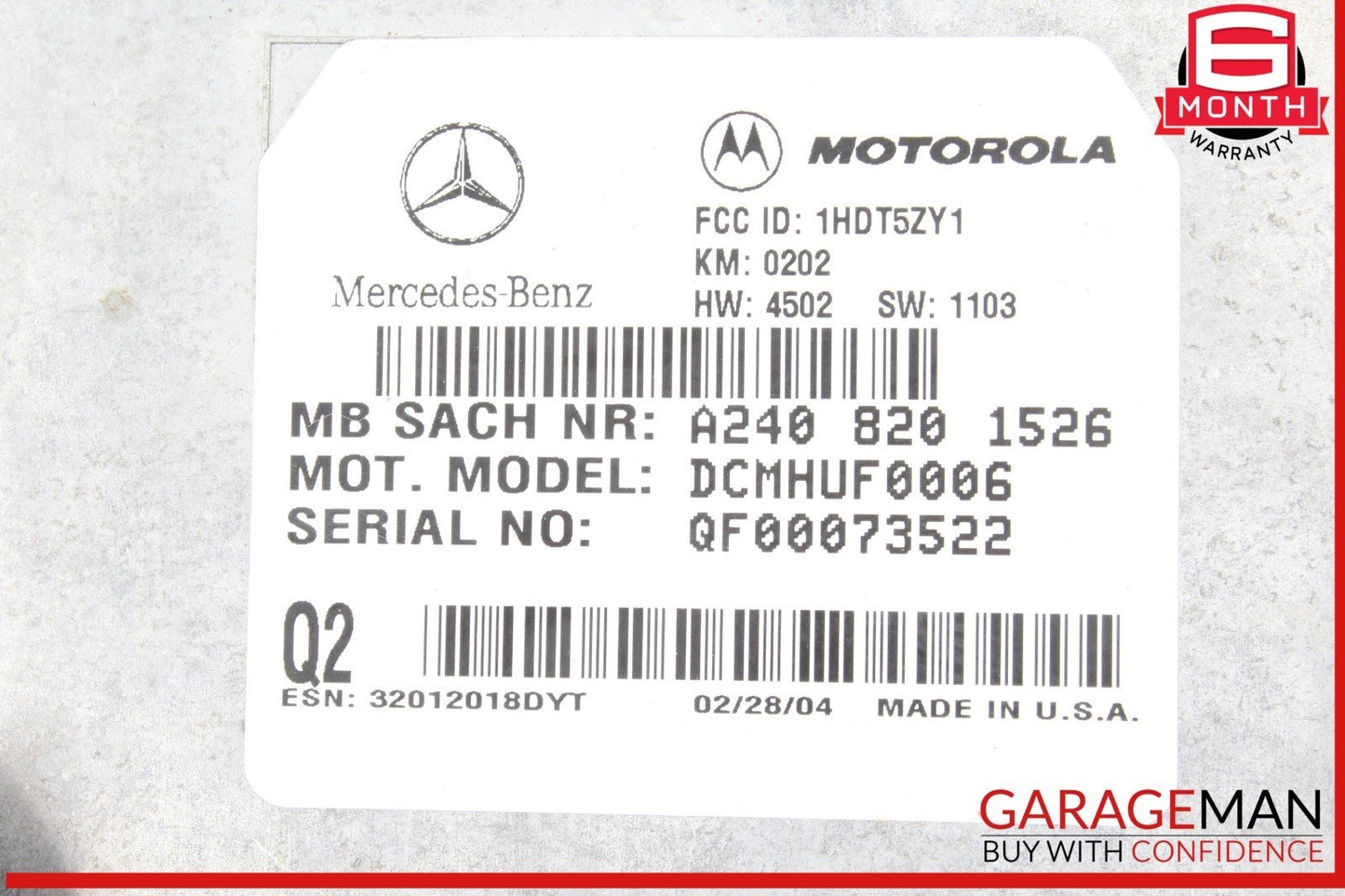 00-06 Mercedes W220 S430 Voice Command Control Module 2408201526 OEM