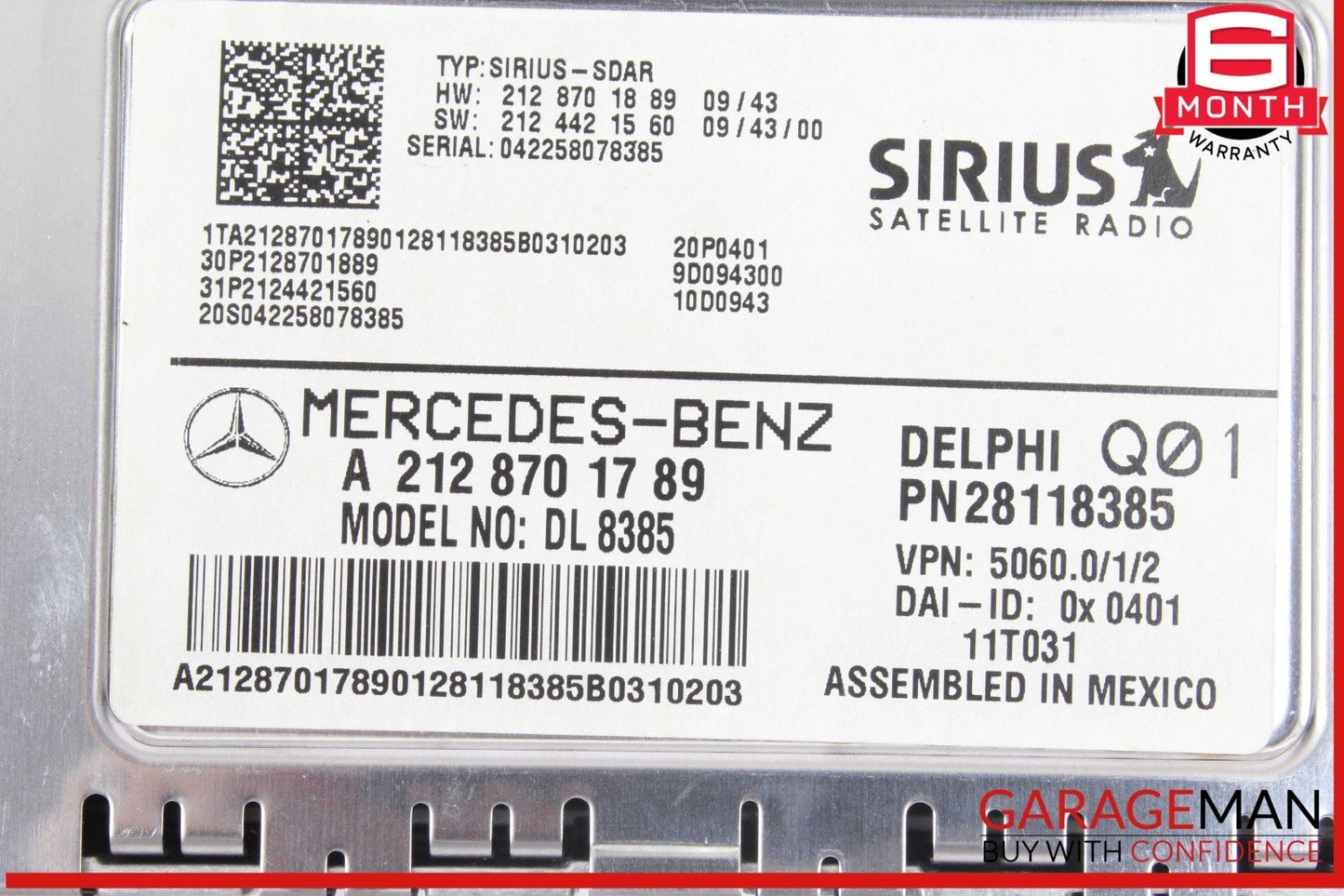 08-12 Mercedes W204 C300 E350 Sirius Satellite Radio Receiver Module OEM