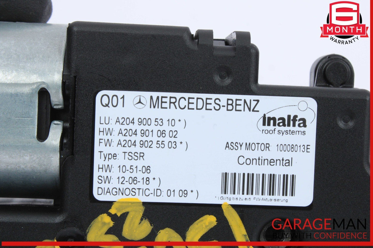 08-15 Mercedes X204 GLK250 GLK350 Panoramic Sunroof Sun Roof Motor Unit OEM
