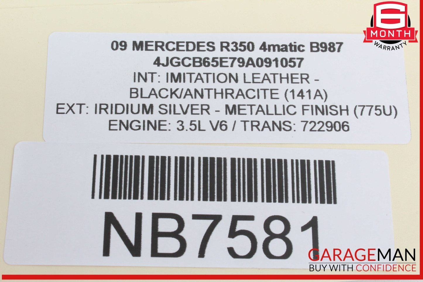 06-13 Mercedes W251 R350 4MATIC TPMS Tire Pressure Control 1645404701 OEM