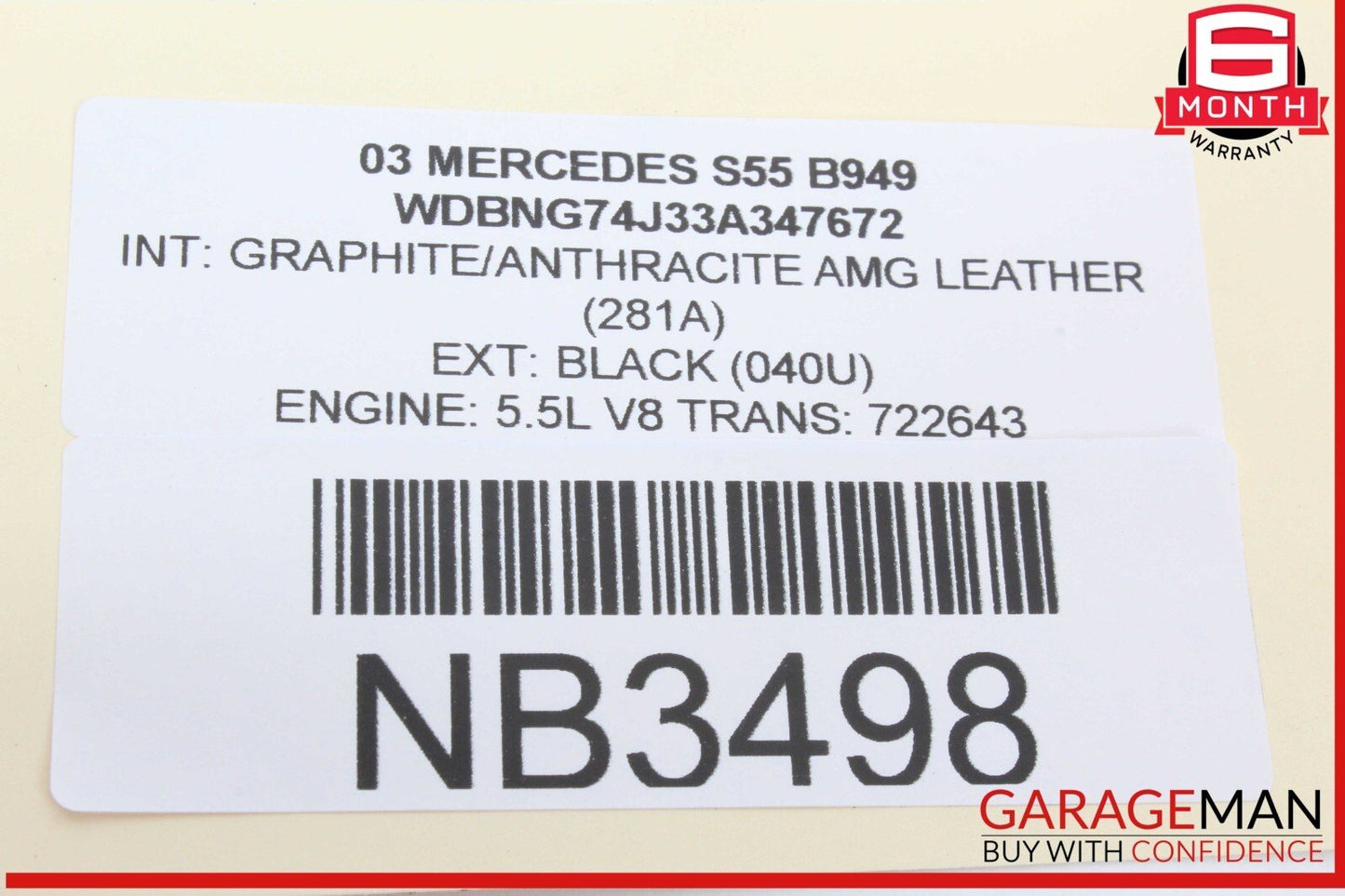 00-06 Mercedes W220 S55 AMG S600 Front Seat Headrest Head Rest OEM