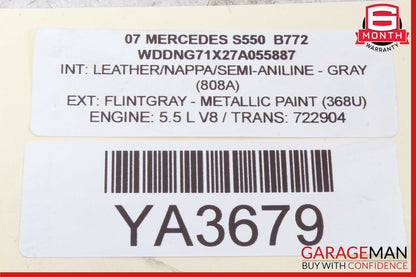 07-14 Mercedes W221 S550 CL600 Front Left Seat Control Memory Switch Trim Assy