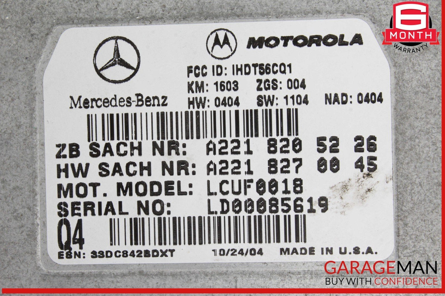 Mercedes W209 CLK350 ML350 Voice Communication Control Module 2218708726 OEM