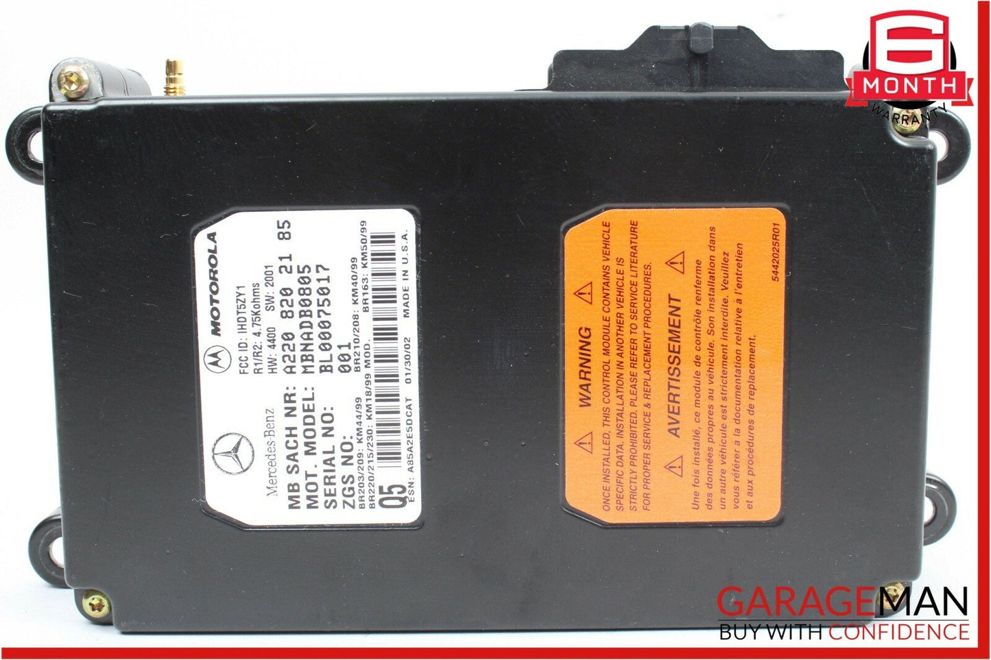 98-06 Mercedes R230 SL500 ML320 S600 CL500 Telephone Phone Voice Control Module