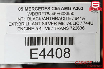 05-07 Mercedes W203 C55 AMG Rear Left Side Lower Bottom Seat Cushion Black OEM