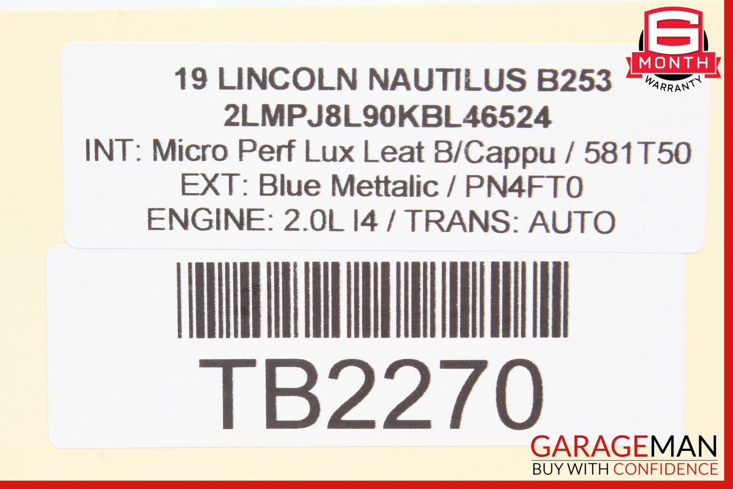19-21 Lincoln Nautilus Rear Right Door Window Regulator Motor OEM