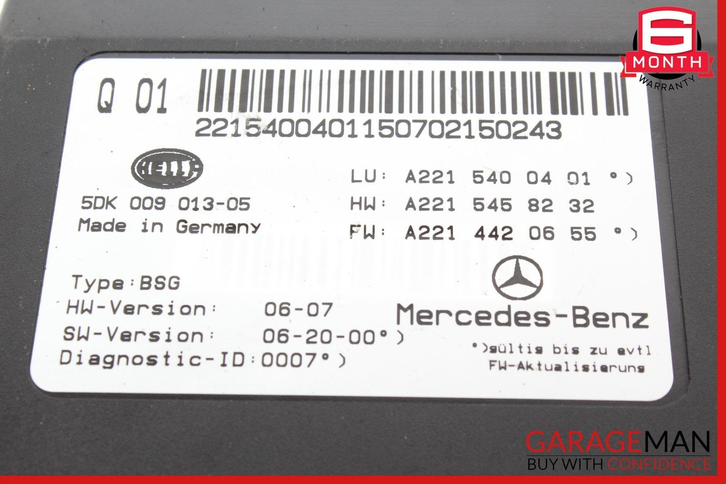 07-14 Mercedes W221 S550 CL550 Electric Power Supply Fuse Box Control Module