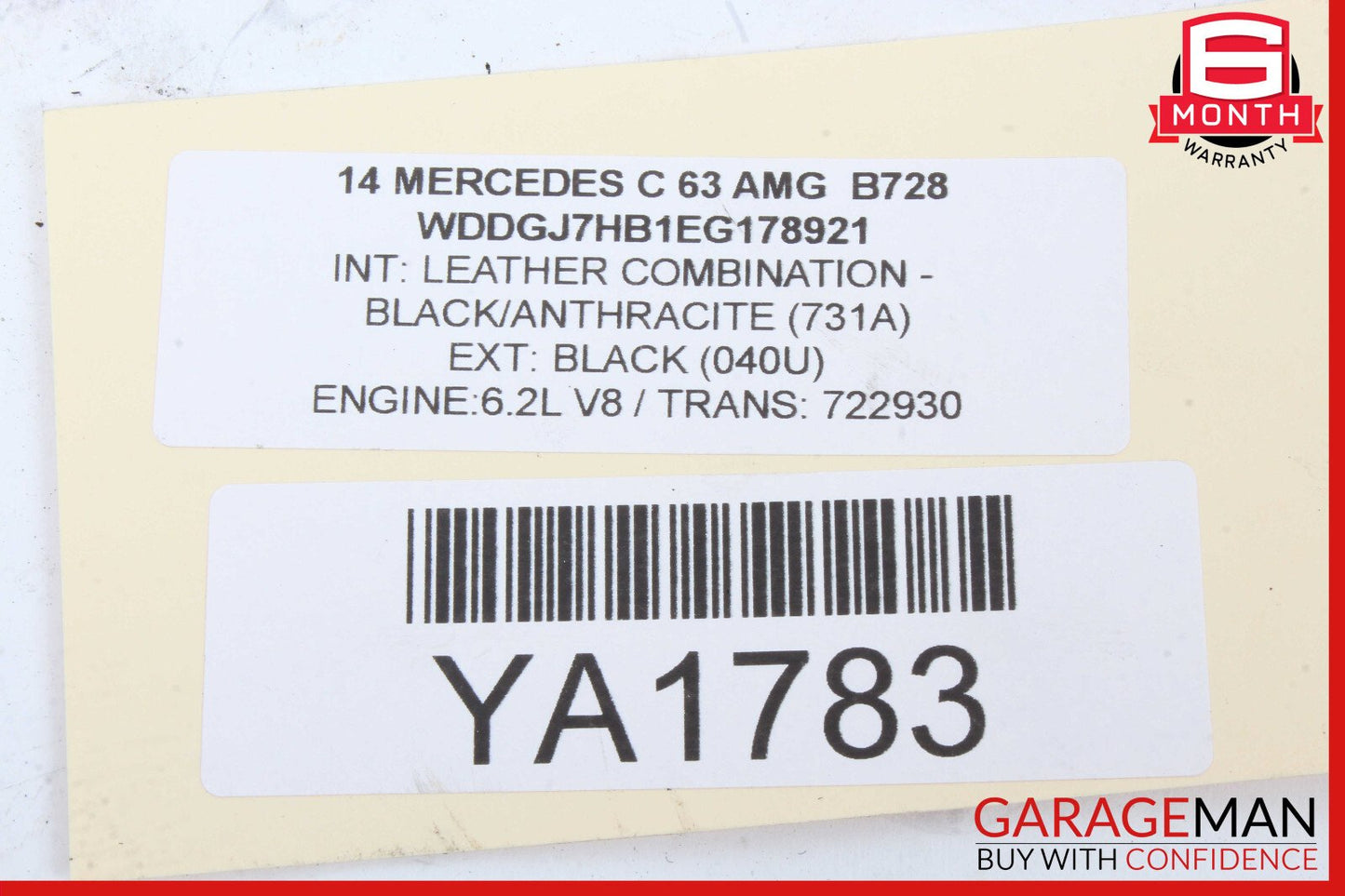 08-15 Mercedes W204 C63 AMG Exhaust System Hose Pipe Tube OEM