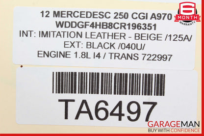 08-18 Mercedes W204 C250 Front Left Side Door Control Module 2129006218 OEM