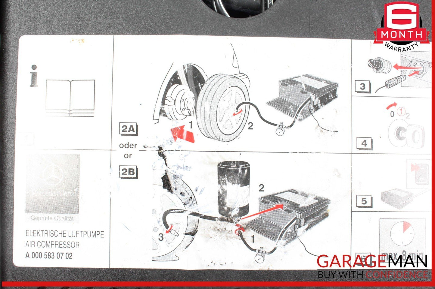 01-12 Mercedes R230 SL500 SLK230 C320 Trunk Spare Tire Air Compressor OEM
