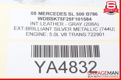 05-12 Mercedes R230 SL500 Front Top Upper Overhead Dome Reading Map Light OEM