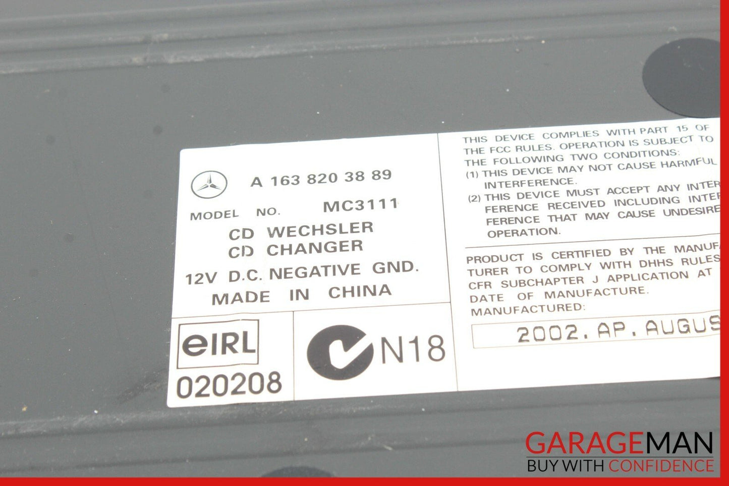 98-05 Mercedes W163 ML320 ML500 6 Disc Disk CD Changer w/ Bracket MC3111 OEM