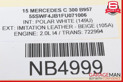 15-20 Mercedes W205 C300 Rear Left or Right Suspension Lower Control Arm OEM