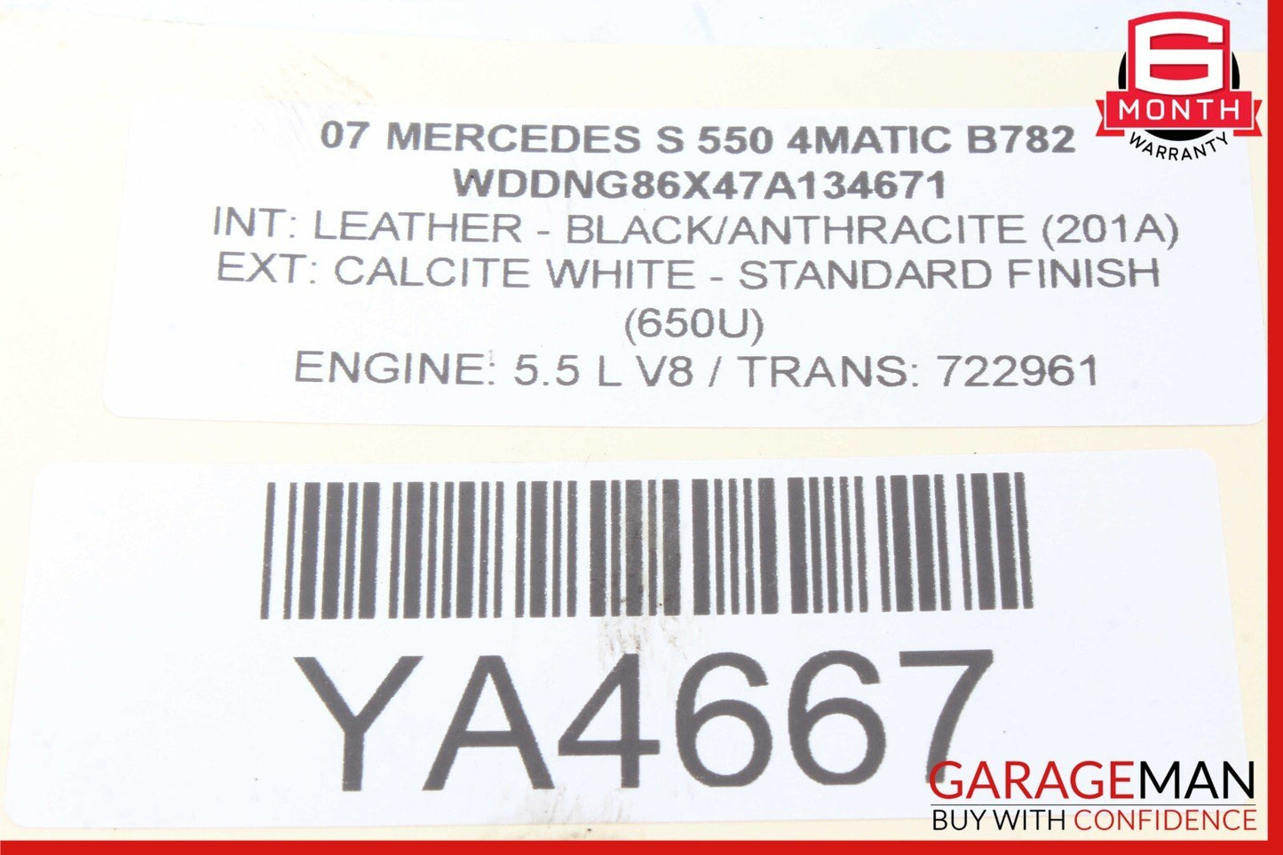 07-14 Mercedes W221 S550 CL550 Front Left Side Lower Control Arm 2213331705 OEM
