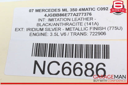 05-15 Mercedes-Benz ML350 W164 Engine Motor Air Valve 0021407560 Genuine
