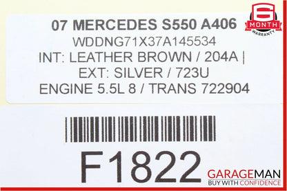 07-13 Mercedes W221 S550 S65 AMG Trunk Lid Unlock Release Handle 2217500893 OEM