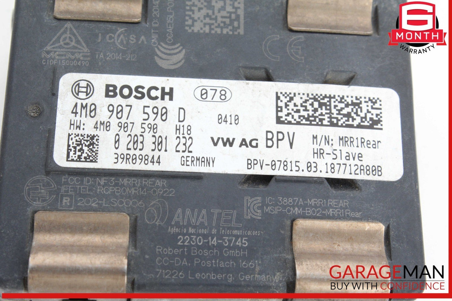 17-19 Audi Q7 Rear Left Driver Side Bind Spot Radar Sensor Module 4M0907590D OEM