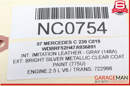 05-12 Mercedes W203 C230 Engine PCV Crankcase Vent Valve Oil Separator OEM