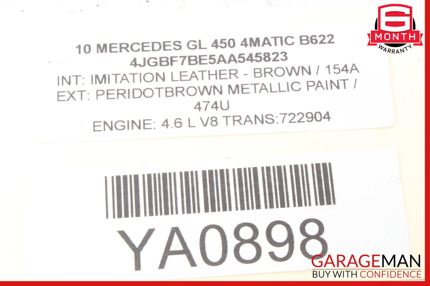 07-12 Mercedes X164 GL450 GL350 Rear Right Roof Rail Rack Cover Cap Chrome OEM
